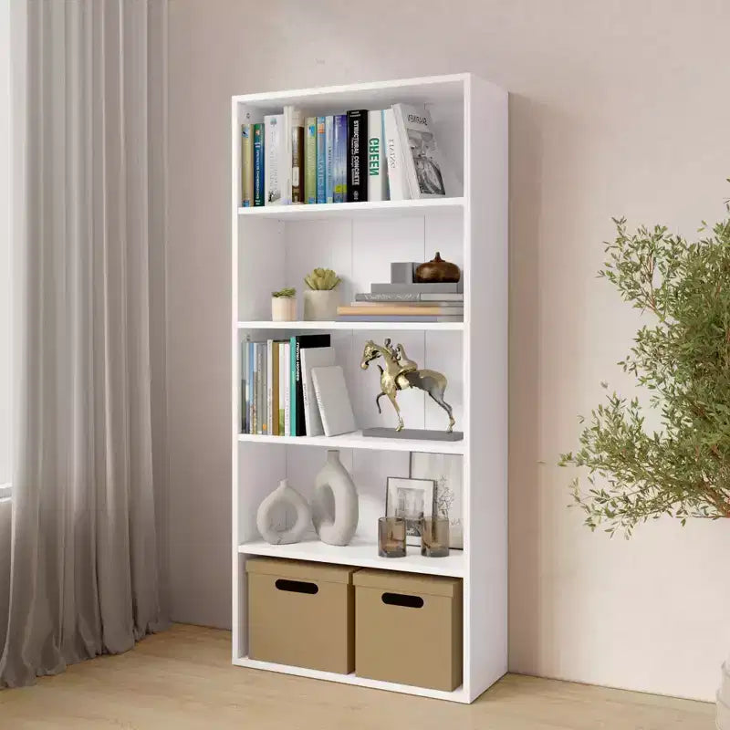 Bibliothèque étagère en bois de 134,1 cm de hauteur avec 5 tablettes réglables