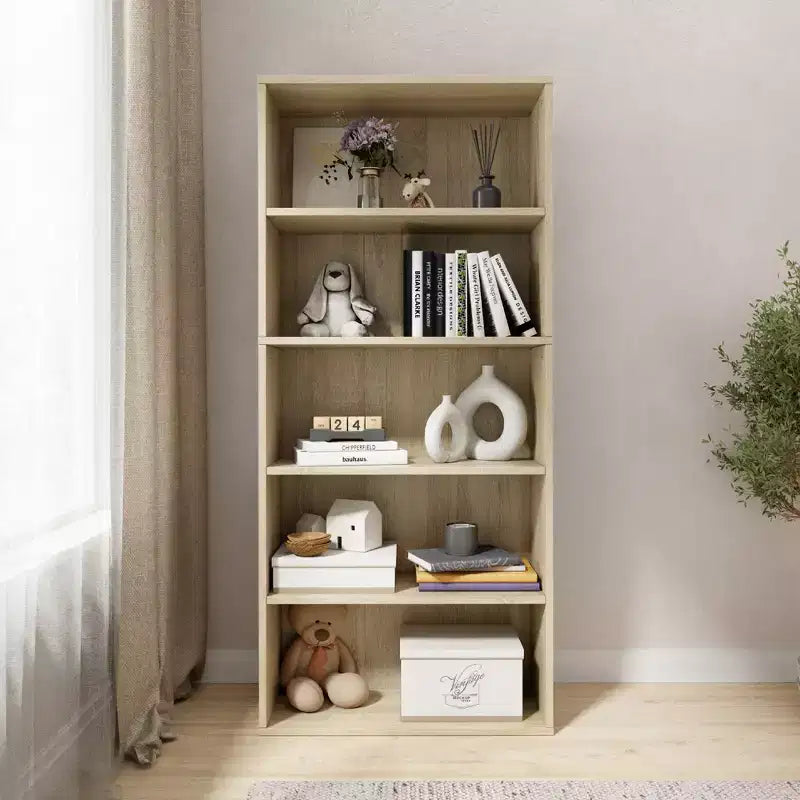 Bibliothèque étagère en bois de 134,1 cm de hauteur avec 5 tablettes réglables