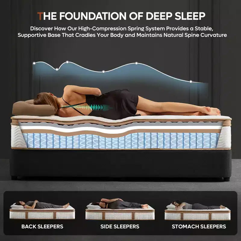 Matelas jumeau de 10 po, matelas hybride à ressorts et mousse à mémoire de forme en boîte, matelas rafraîchissant de fermeté moyenne, soulagement de la pression