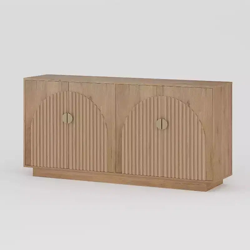 Buffet de salle à manger style ferme moderne avec portes arquées, 63 po, console de rangement
