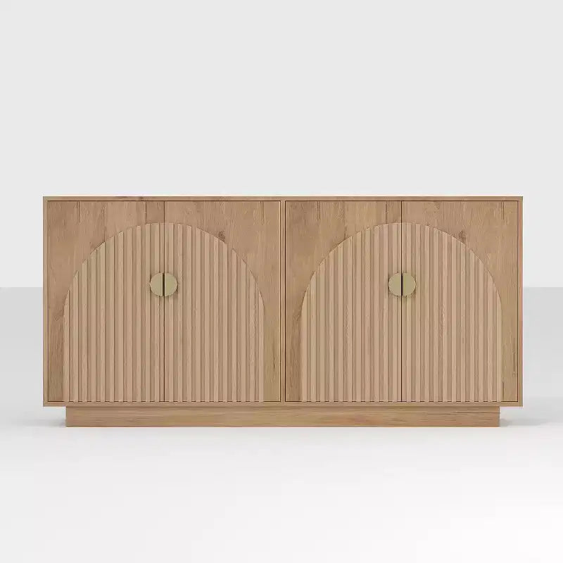 Buffet de salle à manger style ferme moderne avec portes arquées, 63 po, console de rangement