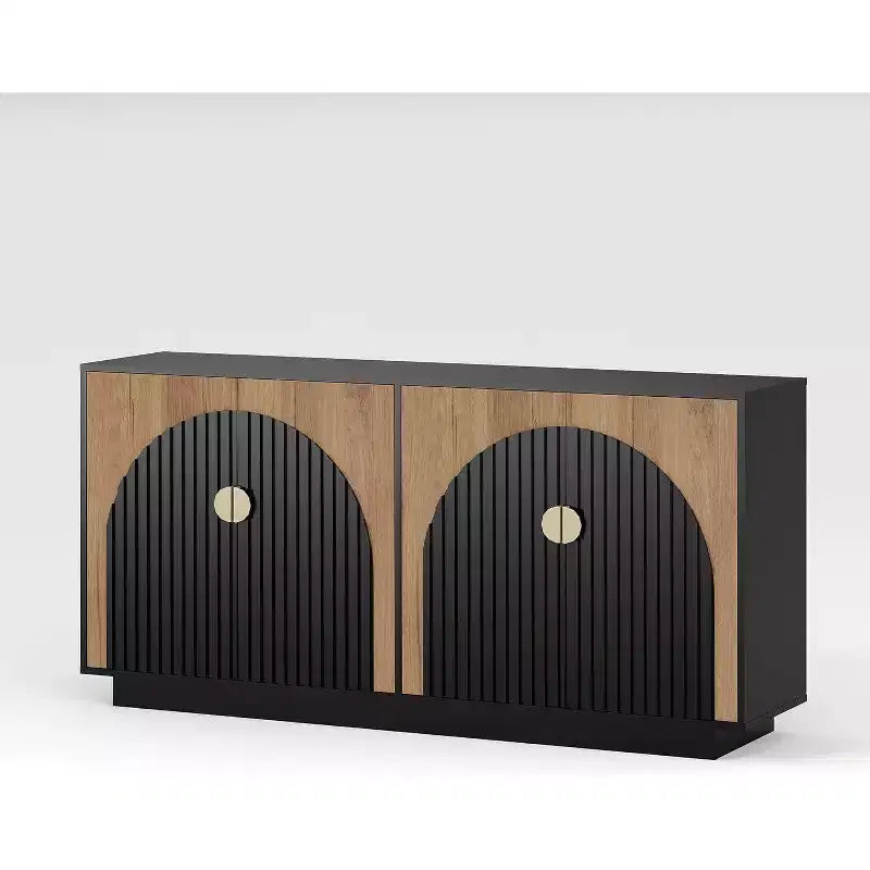 Buffet de salle à manger style ferme moderne avec portes arquées, 63 po, console de rangement