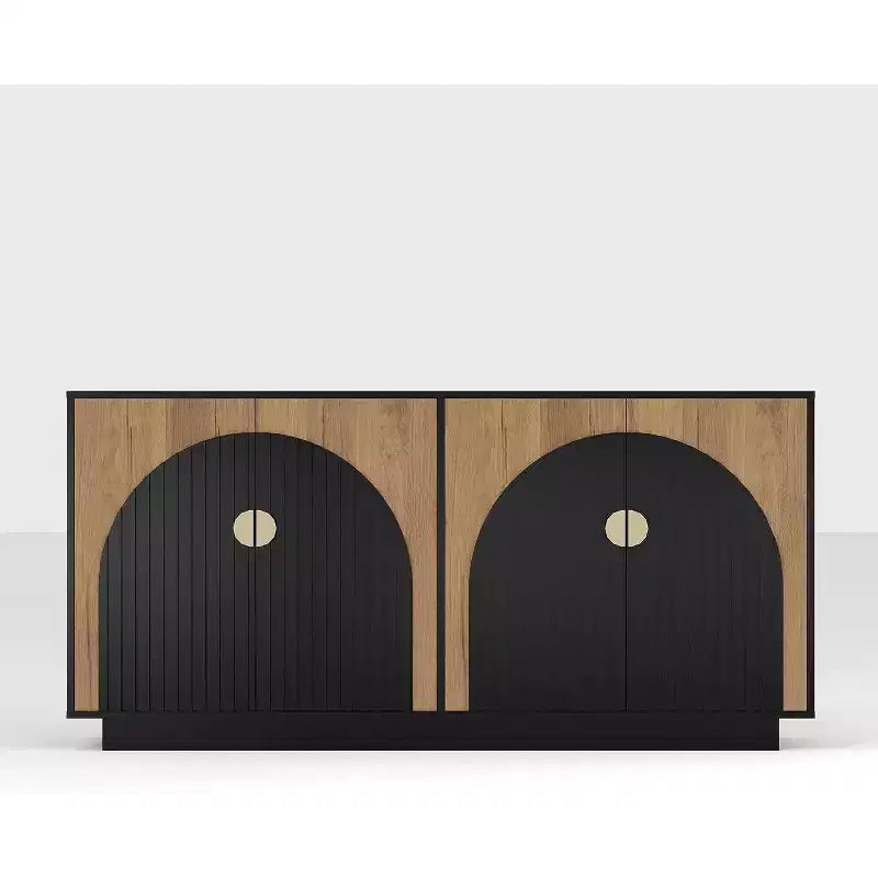 Buffet de salle à manger style ferme moderne avec portes arquées, 63 po, console de rangement