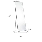 Miroir pleine longueur encadré 63 en métal noir, sur pied et mural