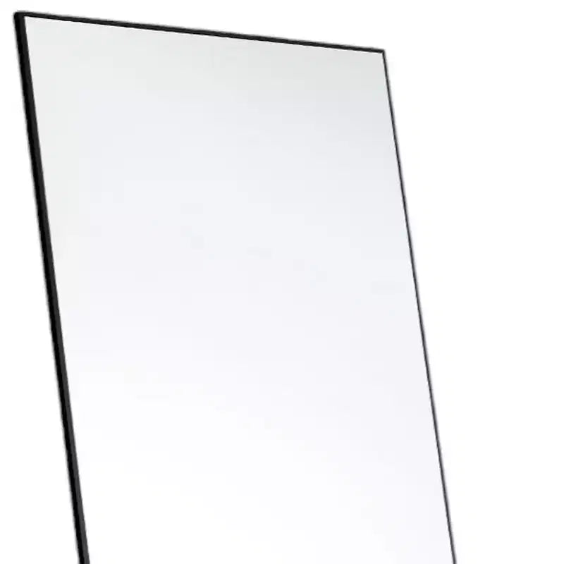 Miroir pleine longueur encadré 63 en métal noir, sur pied et mural