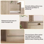 Commode en bois avec 12 tiroirs en rotin, commode large de 155 cm, commode de couloir, commode de placard en bois, commode TV moderne pour téléviseur de 65 pouces