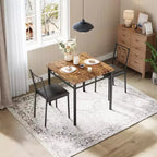 Table à manger pour 2, Table de cuisine pour petit espace avec 2 chaises rembourrées, Table en bois style ferme pour appartement, Coin repas