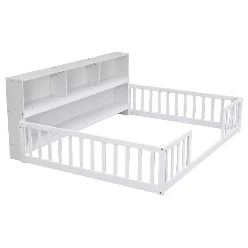 Cadre de lit King Size haute capacité de poids, sans sommier requis, en métal robuste.