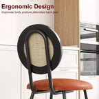 Chaises de salle à manger tapissées avec dossier en cannage, Chaises de cuisine modernes avec pieds en métal, Siège souple ergonomique pour salle à manger