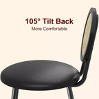 Chaises de salle à manger tapissées avec dossier en cannage, Chaises de cuisine modernes avec pieds en métal, Siège souple ergonomique pour salle à manger