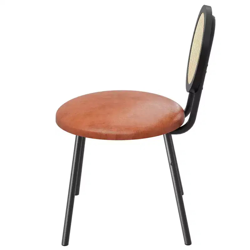 Chaises de salle à manger tapissées avec dossier en cannage, Chaises de cuisine modernes avec pieds en métal, Siège souple ergonomique pour salle à manger