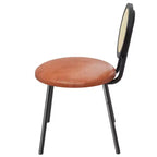 Chaises de salle à manger tapissées avec dossier en cannage, Chaises de cuisine modernes avec pieds en métal, Siège souple ergonomique pour salle à manger