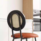 Chaises de salle à manger tapissées avec dossier en cannage, Chaises de cuisine modernes avec pieds en métal, Siège souple ergonomique pour salle à manger