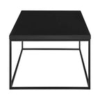 Table basse carrée en bois noir et métal - 35 pouces