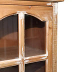 Meuble de rangement en bois massif Brimley avec porte décorative découpée et 2 tiroirs