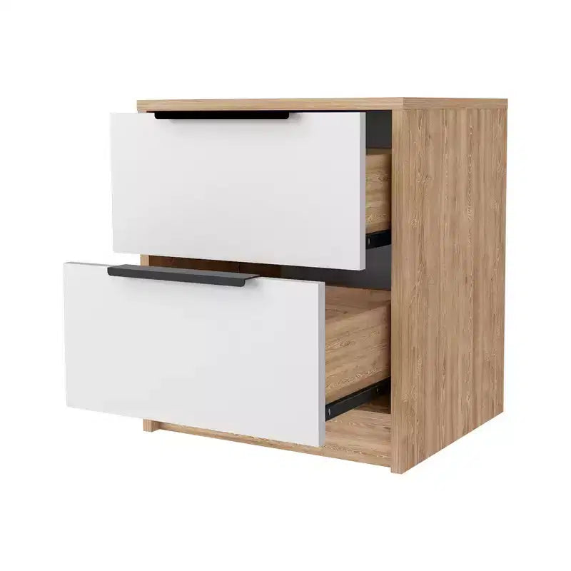Table de chevet élégante et fonctionnelle à 2 tiroirs pour chambre à coucher ou salon