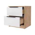 Table de chevet élégante et fonctionnelle à 2 tiroirs pour chambre à coucher ou salon