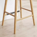 Tabourets de bar hauteur comptoir Barker en similicuir marron