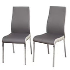 Table de salle à manger rétro Torrance avec sièges de chaise rembourrés et dossiers hauts Blanc/Fini chrome/Gris