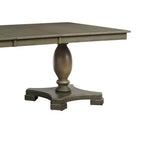 Table de salle à manger Waylon chêne gris 152-244 cm : Table de cuisine pour 6 personnes, double piédestal