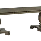 Table de salle à manger Waylon chêne gris 152-244 cm : Table de cuisine pour 6 personnes, double piédestal