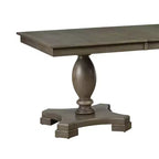 Table de salle à manger Waylon chêne gris 152-244 cm : Table de cuisine pour 6 personnes, double piédestal