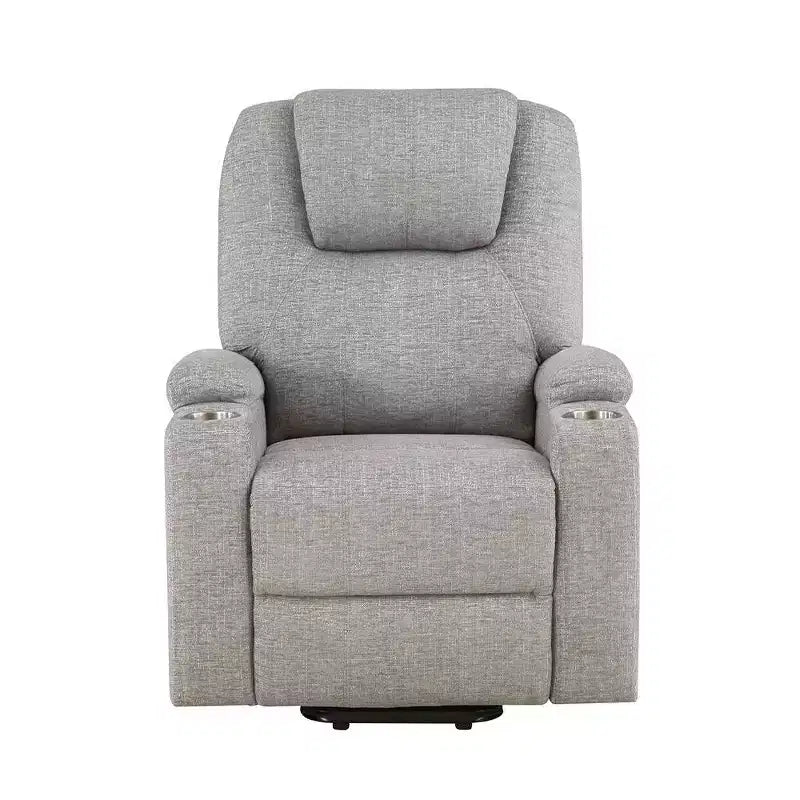 Canapé inclinable électrique Evander en chenille gris clair