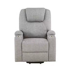 Canapé inclinable électrique Evander en chenille gris clair
