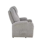 Canapé inclinable électrique Evander en chenille gris clair