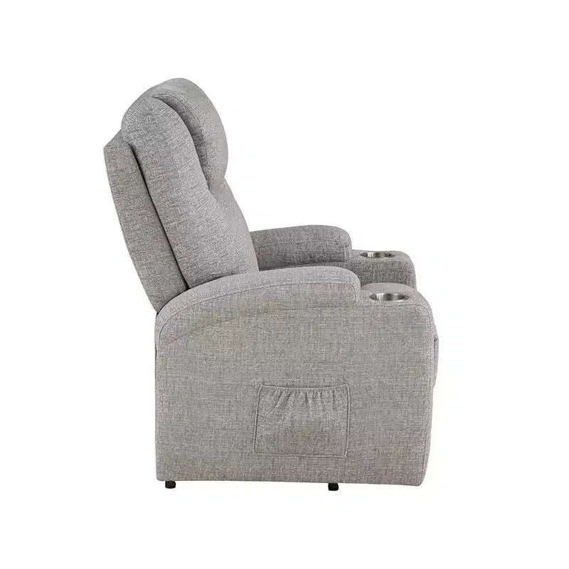 Canapé inclinable électrique Evander en chenille gris clair