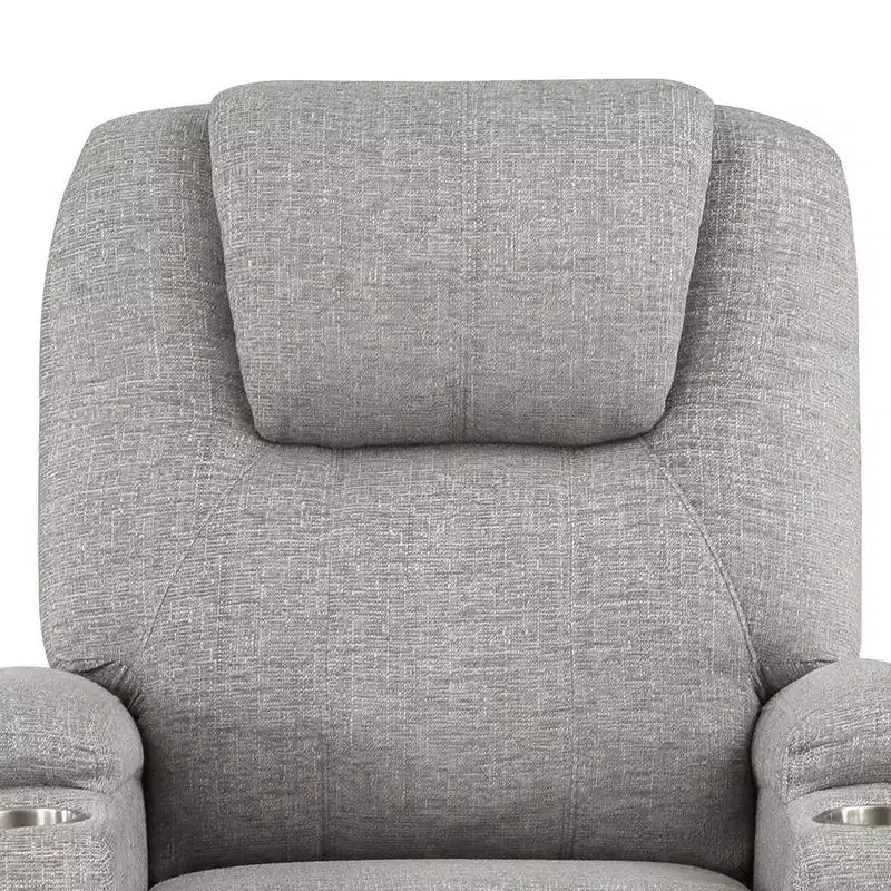 Canapé inclinable électrique Evander en chenille gris clair