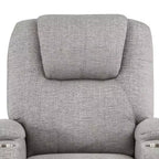 Canapé inclinable électrique Evander en chenille gris clair