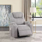 Canapé inclinable électrique Evander en chenille gris clair