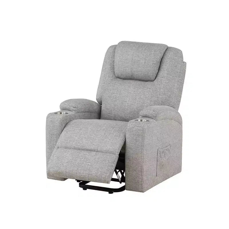 Canapé inclinable électrique Evander en chenille gris clair