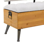 Banc de rangement rectangulaire capitonné en bois industriel blanc : entrée, siège de salle à manger