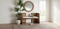 Banc d'appoint Lovina en rotin et bois d'acacia Miel clair/Marron clair