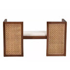 Banc d'appoint Lovina en rotin et bois d'acacia Miel clair/Marron clair