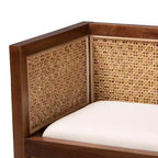 Banc d'appoint Lovina en rotin et bois d'acacia Miel clair/Marron clair