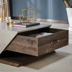Table basse relevable Antero Chêne recyclé : Style industriel, Compartiment de rangement, MDF