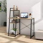 Bureau à domicile avec étagère, support hôte, cadre en métal, bureau d'étude et d'écriture