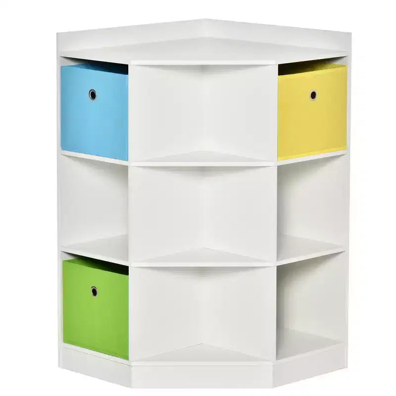 Meuble de rangement d'angle autonome pour enfants en bois, avec tiroirs, pour jouets, vêtements, livres, commode, bibliothèque, étagère de présentation, armoire de chambre à coucher avec quincaillerie anti-basculement