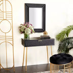 Consoles contemporaines en bois avec miroir