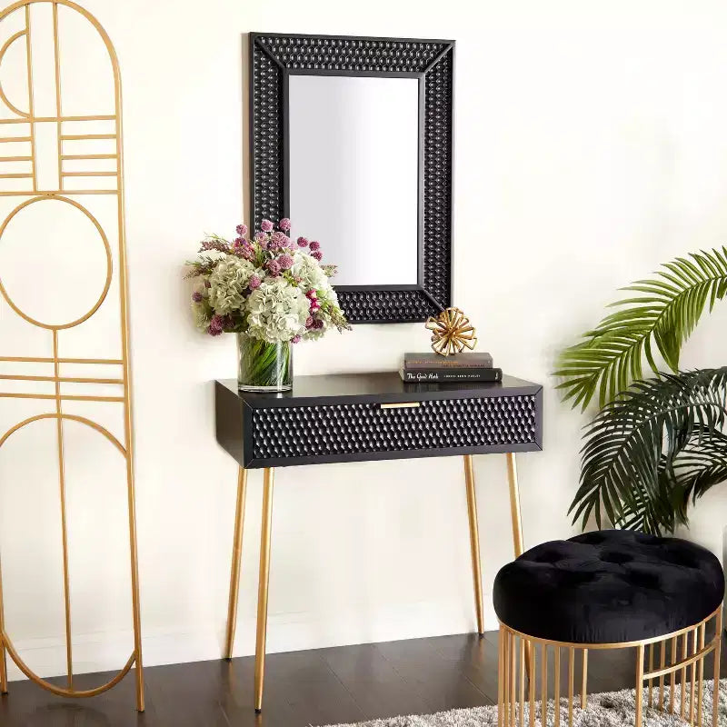Consoles contemporaines en bois avec miroir