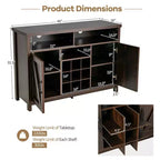 Meuble de Rangement Buffet Style Ferme avec Casier à Vin 9 Bouteilles et 2 Portes