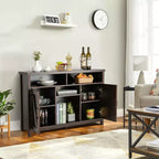 Meuble de Rangement Buffet Style Ferme avec Casier à Vin 9 Bouteilles et 2 Portes