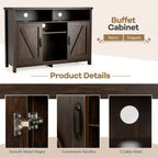 Meuble de Rangement Buffet Style Ferme avec Casier à Vin 9 Bouteilles et 2 Portes