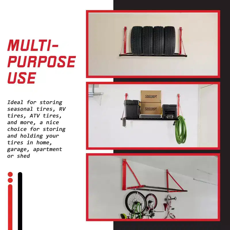 Support de rangement pour pneus réglable de 32 à 50 po